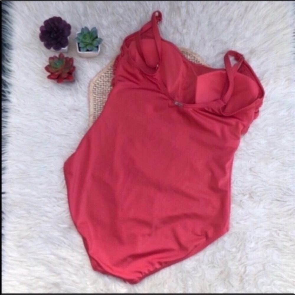 Calvin Klein Ruched Side One Piece Swimsuit - Picture 5 of 9